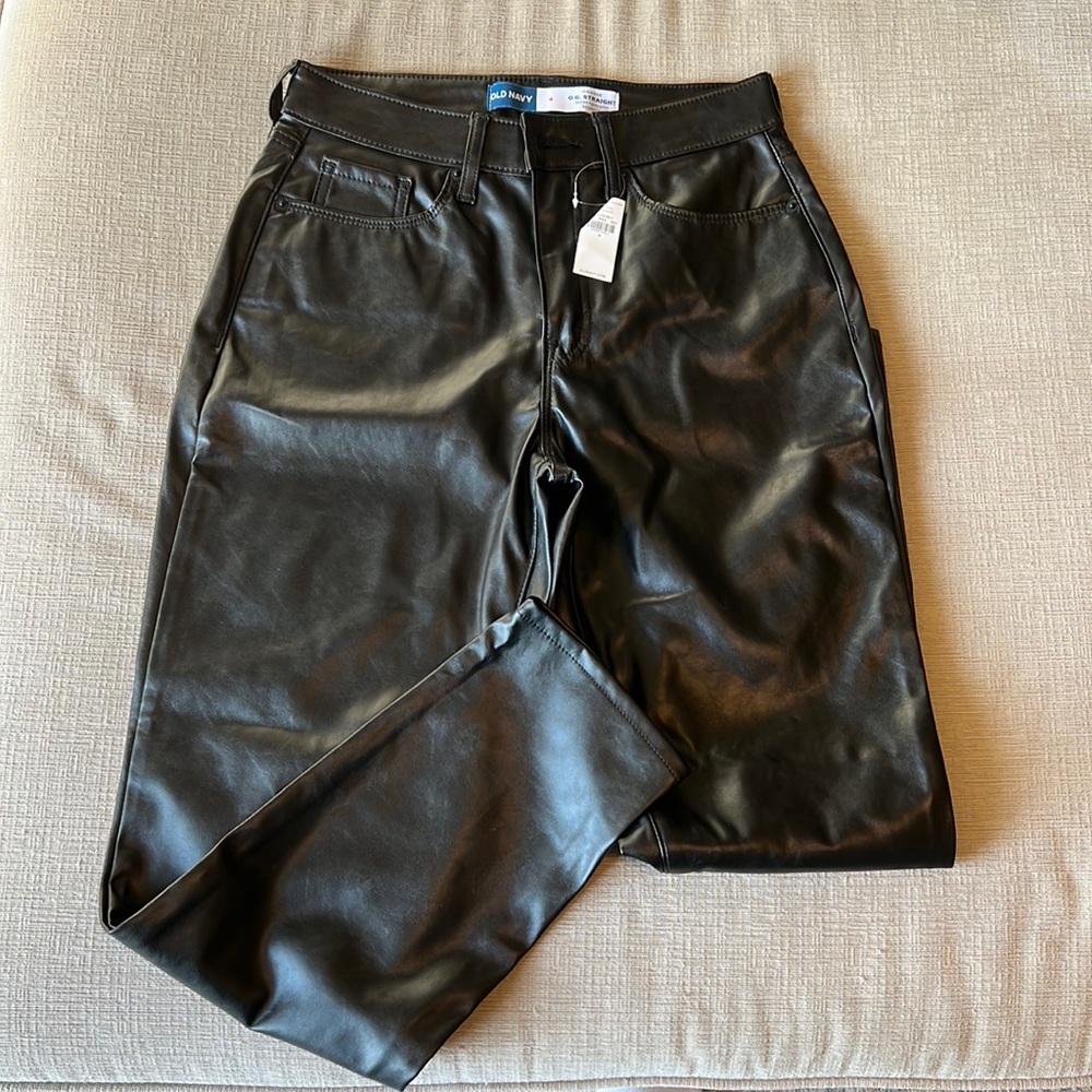 Faux leather pants